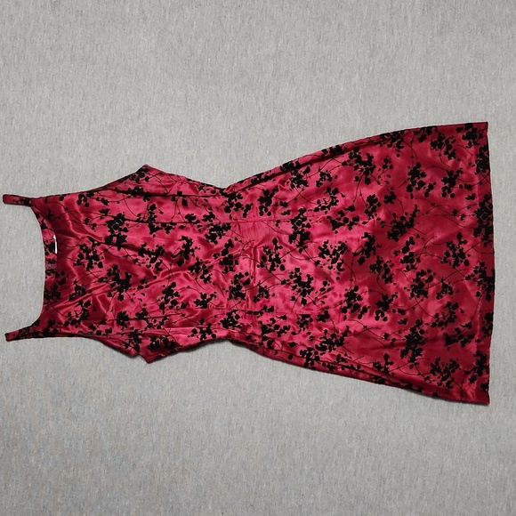 Vintage Dresses & Skirts - Vintage 90's XOXO Velvet Floral Cherry Blossom Winter Mini Tank Party Dress